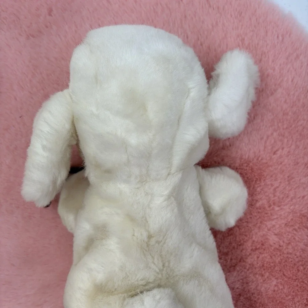 Gund 1982 White Baby Smooch Puppy Dog Rope Tie Rattle Plush Stuffed‎ VTG 80s